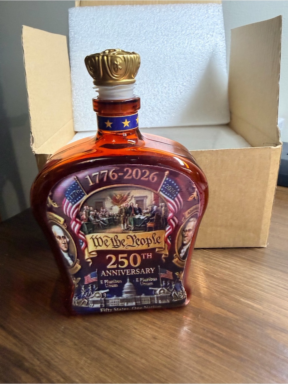 We The People 250th Anniversary Decorative Amber Bottle - Home Party Supplies